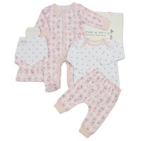 M15875: Baby Girls Bunny 8 Piece Mesh Bag Gift set (0-6 Months)